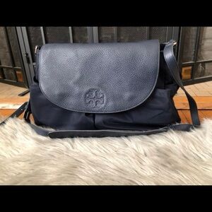 Tory Burch Navy Blue Leather Crossbody Bag diaper bag!